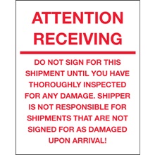 Shipping & Handling Labels - 10 x 8"
