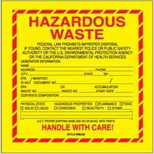 D.O.T. Labels - 6 x 6"