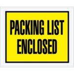 Packing List Enclosed" (Full Face) Envelopes - 4.5 x 5.5"