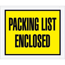 Packing List Enclosed" (Full Face) Envelopes - 4.5 x 5.5"