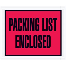 Packing List Enclosed" (Full Face) Envelopes - 5.5 x 4.5"