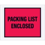 Packing List Enclosed" (Full Face) Envelopes - 7 x 5.5"