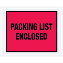 Packing List Enclosed" (Full Face) Envelopes - 7 x 5.5"