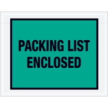 Packing List Enclosed" (Full Face) Envelopes - 5.5 x 7"