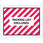 Packing List Enclosed" (Full Face) Envelopes - 4.5 x 6"
