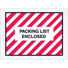 Packing List Enclosed" (Full Face) Envelopes - 4.5 x 6"