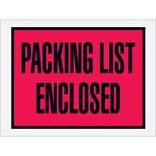 Packing List Enclosed" (Full Face) Envelopes - 6 x 4.5"