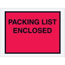 Packing List Enclosed" (Full Face) Envelopes - 4.5 x 6"