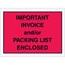 "Packing List/Invoice Enclosed" Envelopes - 4.5 x 6"