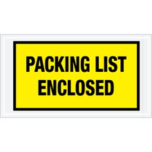 Packing List Enclosed" (Full Face) Envelopes - 10 x 5.5"