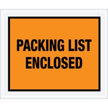 Packing List Enclosed" (Full Face) Envelopes - 10 x 12"