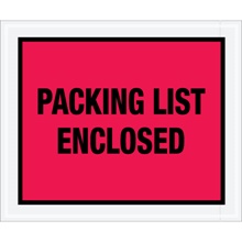 Packing List Enclosed" (Full Face) Envelopes - 10 x 12"