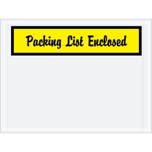 "Packing List Enclosed" (Panel Face-Script) Envelopes - 4.5 x 6"