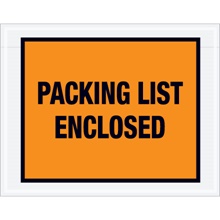 Packing List Enclosed" (Full Face) Envelopes - 5.5 x 7"