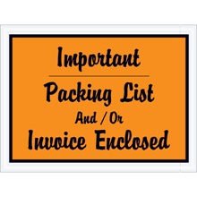"Packing List/Invoice Enclosed" Envelopes