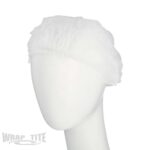 21" White Pleated Bouffant Cap