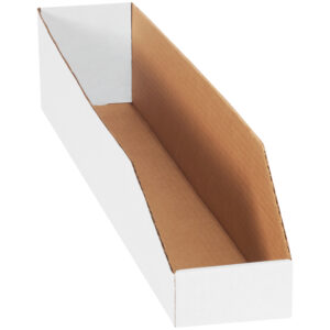 Corrugated Bins - 4 x 24 x 4 1/2" White Bin Boxes