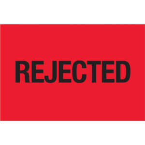 Inventory Labels - 2 x 3" - "Rejected" (Fluorescent Red) Labels