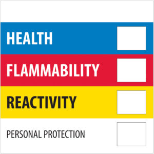 D.O.T. Labels - 4 x 4" - "Health Flammability Reactivity"