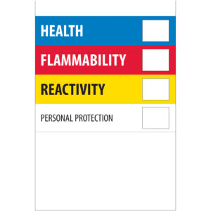D.O.T. Labels - 4 x 6" - "Health Flammability Reactivity"