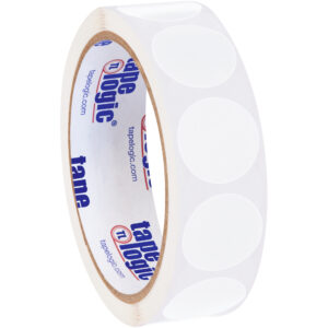 Inventory Labels - 1" Circles - White Removable Labels