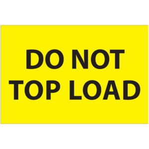 Shipping & Handling Labels - 2 x 3" - "Do Not Top Load" (Fluorescent Yellow) Labels