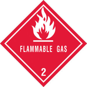 D.O.T. Labels - 4 x 4" - "Flammable Gas - 2" Labels