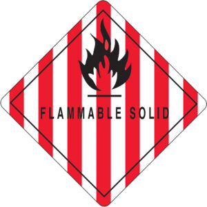 D.O.T. Labels - 4 x 4" - "Flammable Solid" Labels