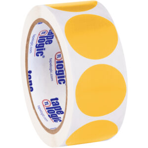 Inventory Labels - 1 1/2" Fluorescent Orange Inventory Circle Labels