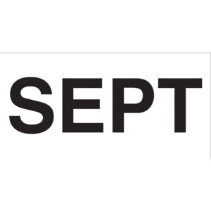 Inventory Labels - 3 x 6" - "SEPT" (White) Months of the Year Labels