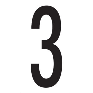 Rack Labeling Supplies - 3 1/2" "3" Vinyl Warehouse Number Labels