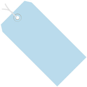Colored Tags - 2 3/4 x 1 3/8" Light Blue 13 Pt. Shipping Tags - Pre-Strung