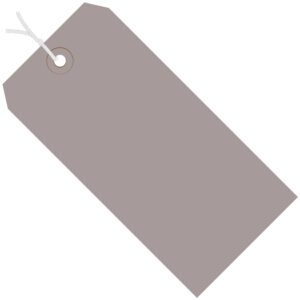 Colored Tags - 4 3/4 x 2 3/8" Gray 13 Pt. Shipping Tags - Pre-Strung