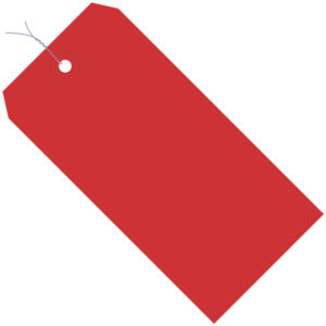 Colored Tags - 6 1/4 x 3 1/8" Red 13 Pt. Shipping Tags - Pre-Wired