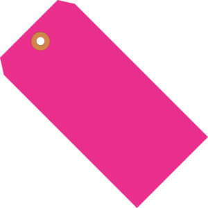 Fluorescent Tags - 4 1/4 x 2 1/8" Fluorescent Pink 13 Pt. Shipping Tags