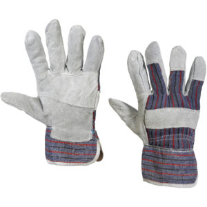 Leather Palm Gloves - Leather Palm w/Safety Cuff Gloves - Medium
