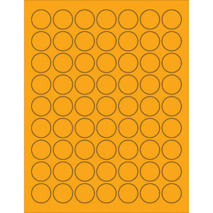 Laser Labels - 1" Fluorescent Orange Circle Laser Labels