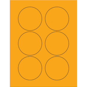 Laser Labels - 3" Fluorescent Orange Circle Laser Labels
