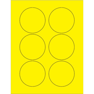 Laser Labels - 3" Fluorescent Yellow Circle Laser Labels
