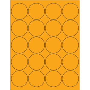Laser Labels - 2" Fluorescent Orange Circle Laser Labels