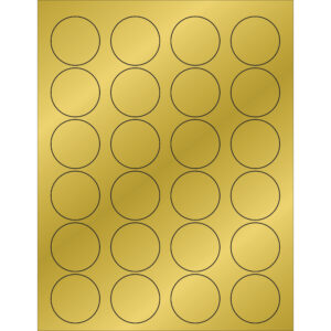 Laser Labels - 1 5/8" Gold Foil Circle Laser Labels
