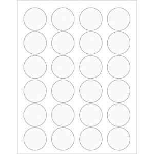 Laser Labels - 1 5/8" Clear Circle Laser Labels