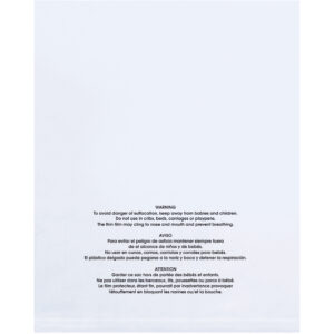 Suffocation Warning Bags - 14 x 20" - 1 Mil (100 Pack) Flat Suffocation Warning Poly Bags
