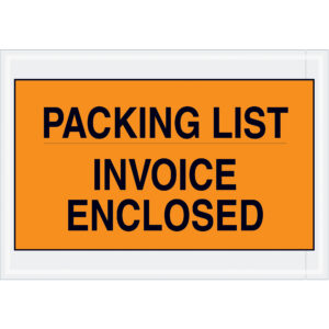 "Packing List/Invoice Enclosed" Envelopes - 7 x 10" Orange "Packing List/Invoice Enclosed" Envelopes