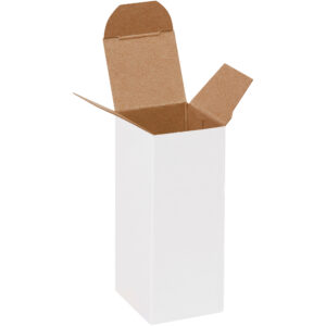 Folding Cartons - 1 1/2 x 1 1/2 x 4" White Reverse Tuck Folding Cartons
